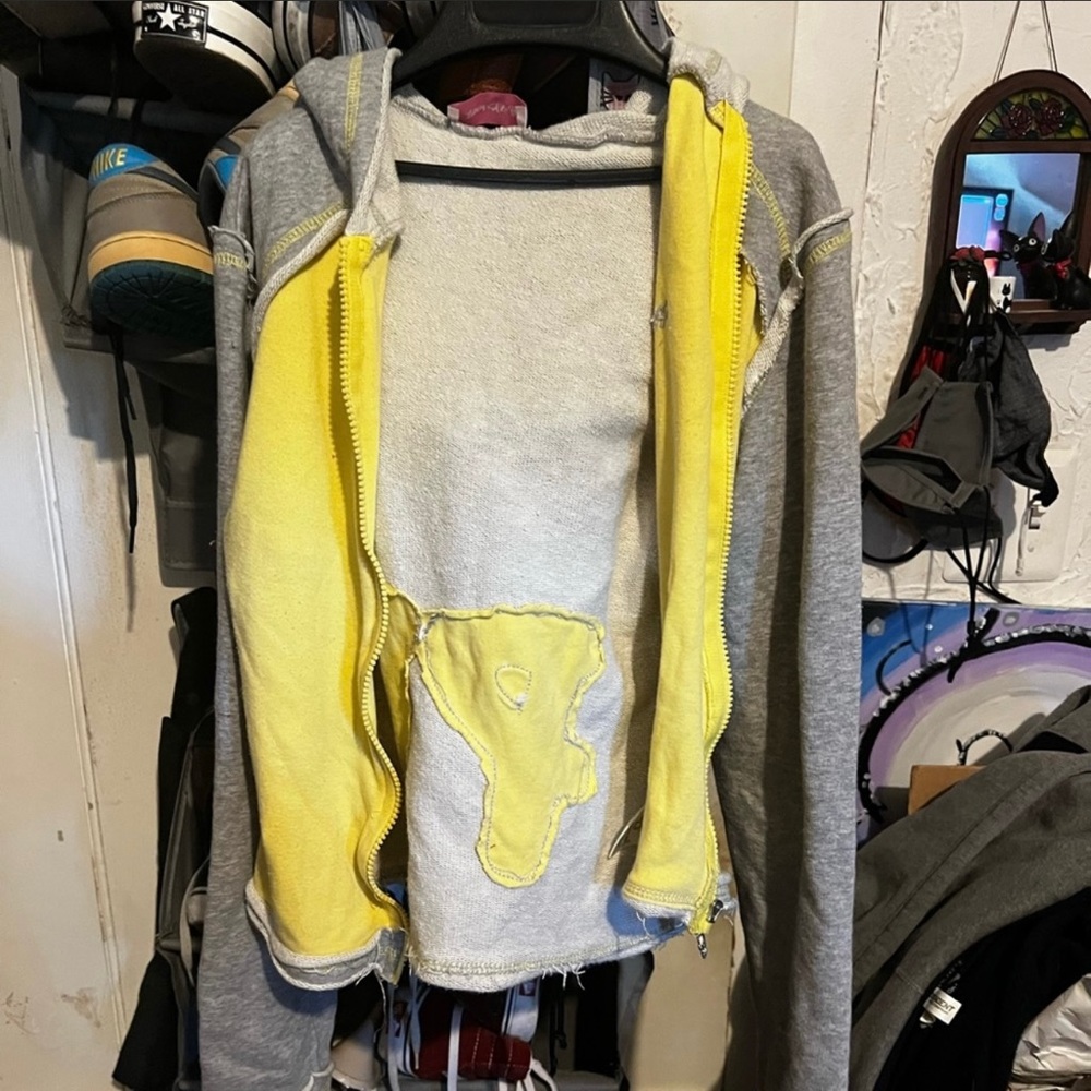 Doctor Who Rose Tyler Alt Color Dalek Hoodie - Punkyfish yellow and grey hoodie